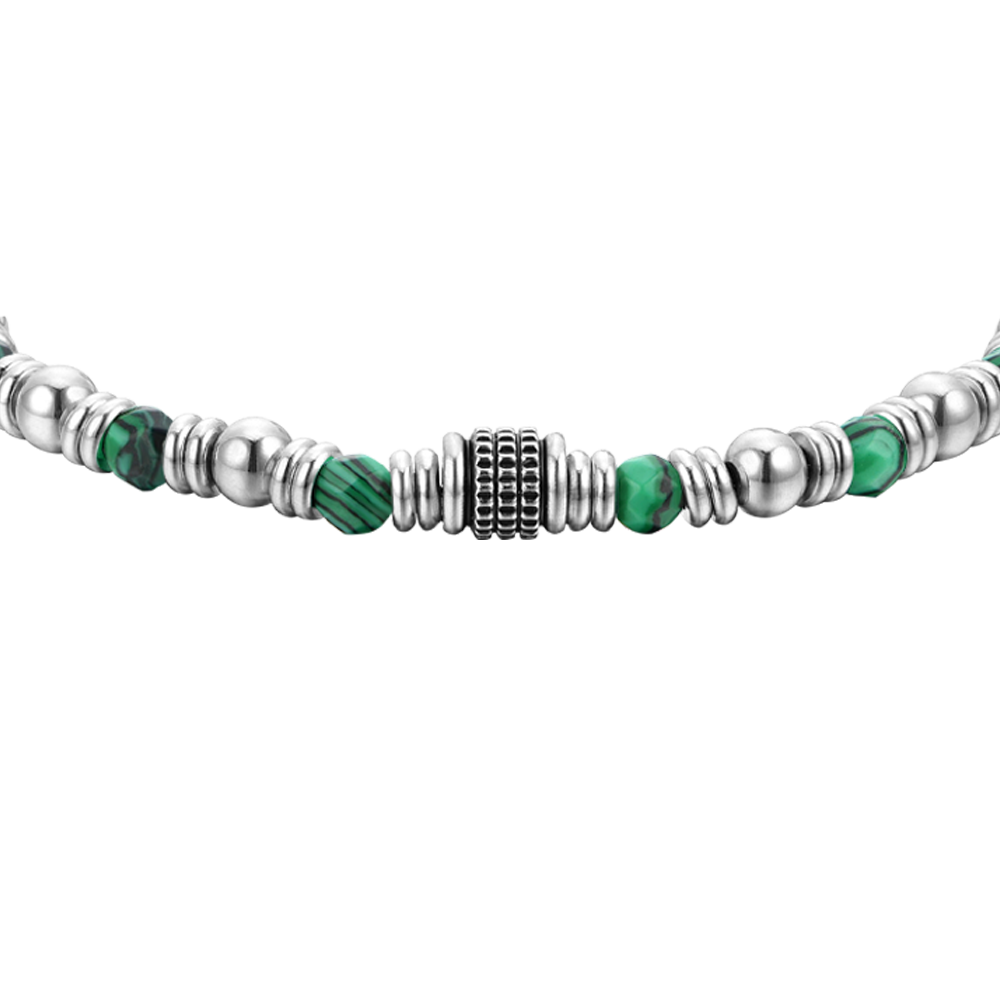 BRACCIALE UOMO IN ACCIAIO MALACHITE VERDE