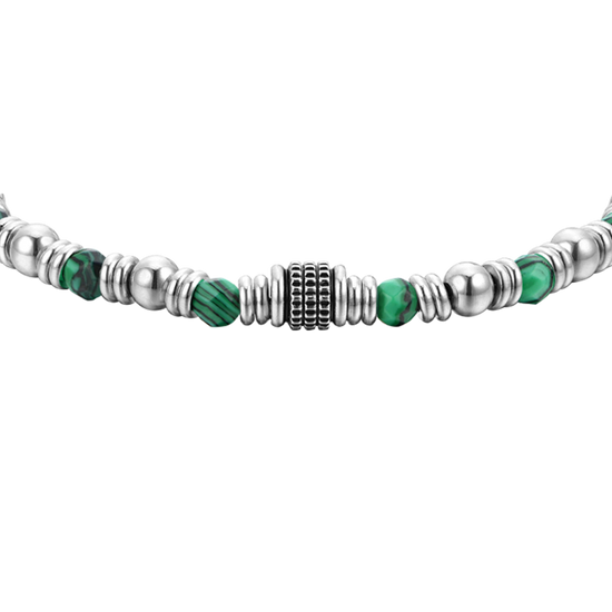 BRACCIALE UOMO IN ACCIAIO MALACHITE VERDE