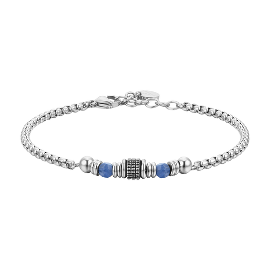 BRACCIALE UOMO IN ACCIAIO SODALITE BLU