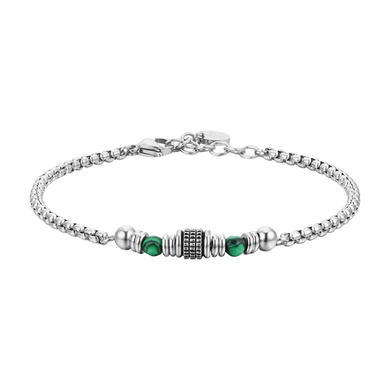 BRACCIALE UOMO IN ACCIAIO MALACHITE VERDE