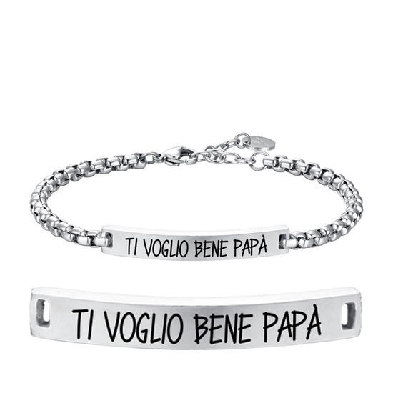 BRACCIALE UOMO IN ACCIAIO TI VOGLIO BENE PAPA'