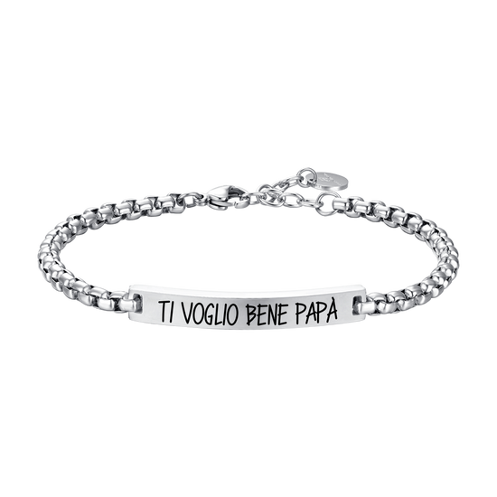 BRACCIALE UOMO IN ACCIAIO TI VOGLIO BENE PAPA'