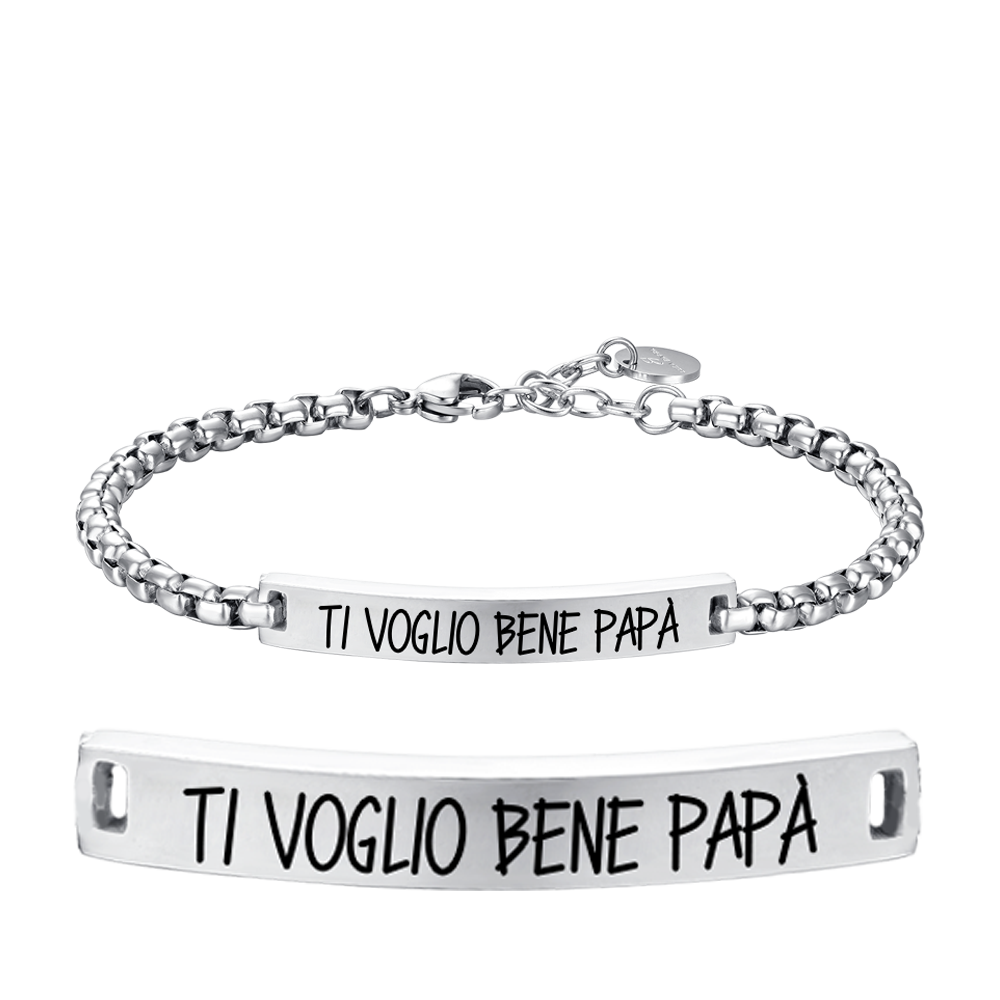 BRACCIALE UOMO IN ACCIAIO TI VOGLIO BENE PAPA'