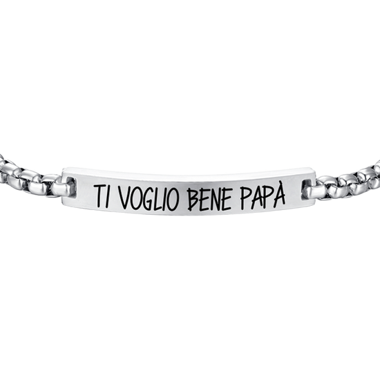 BRACCIALE UOMO IN ACCIAIO TI VOGLIO BENE PAPA'