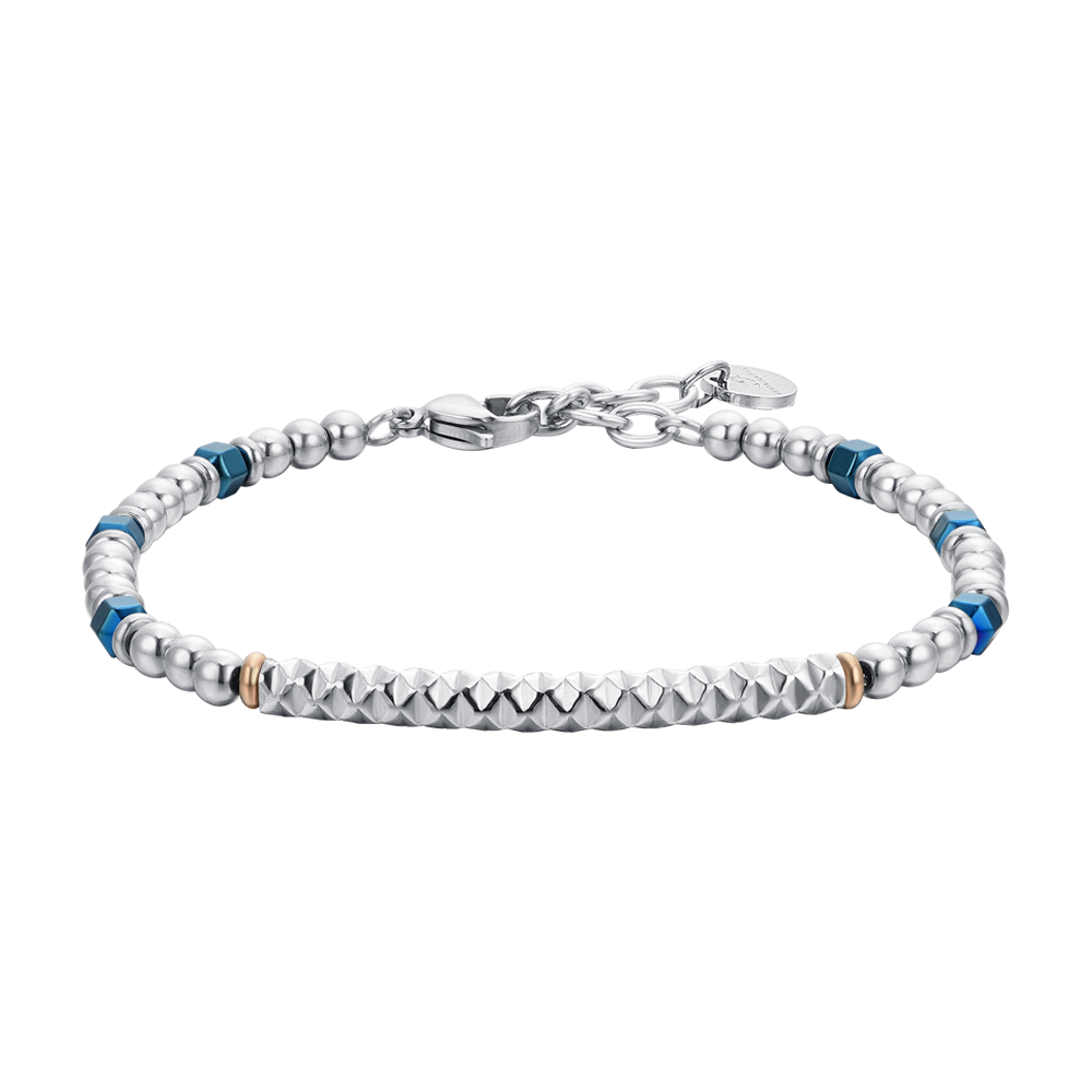 BRACCIALE UOMO IN ACCIAIO EMATITE BLU