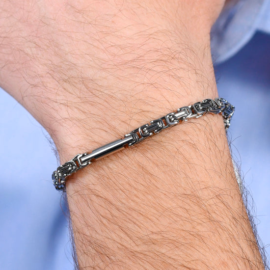 BRACCIALE UOMO IN ACCIAIO CON ELEMENTO