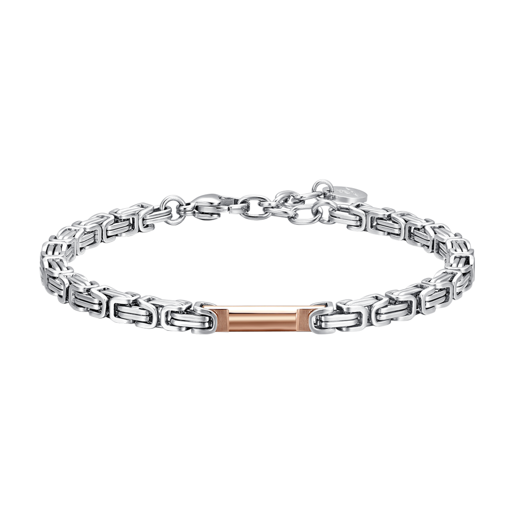 BRACCIALE UOMO IN ACCIAIO ELEMENTO IP ROSE