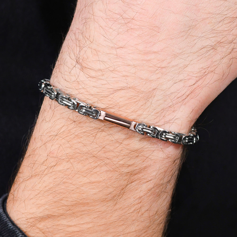 BRACCIALE UOMO IN ACCIAIO ELEMENTO IP ROSE