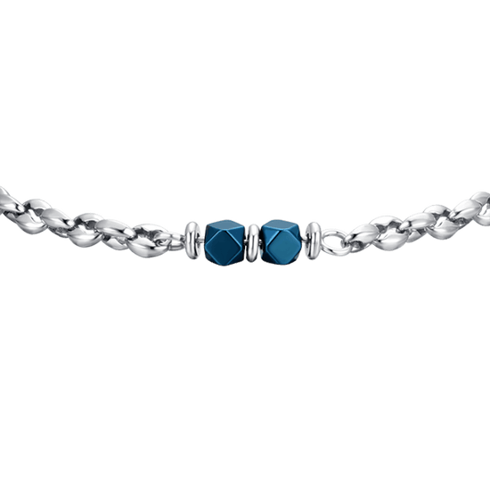 BRACCIALE UOMO IN ACCIAIO EMATITE BLU