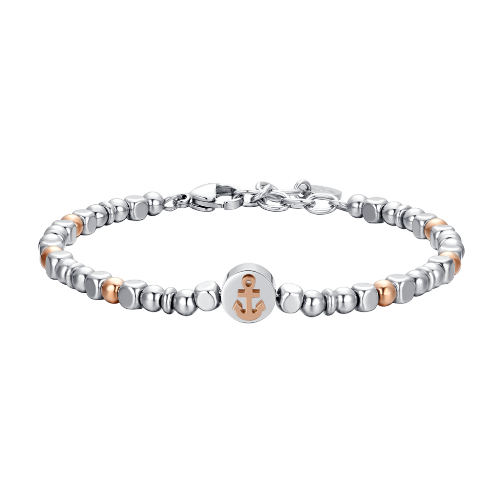 BRACCIALE UOMO IN ACCIAIO ANCORA IP ROSE GOLD