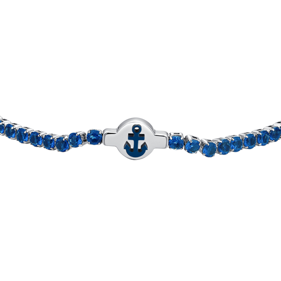 BRACCIALE TENNIS UOMO IN ACCIAIO ZIRCONI BLU