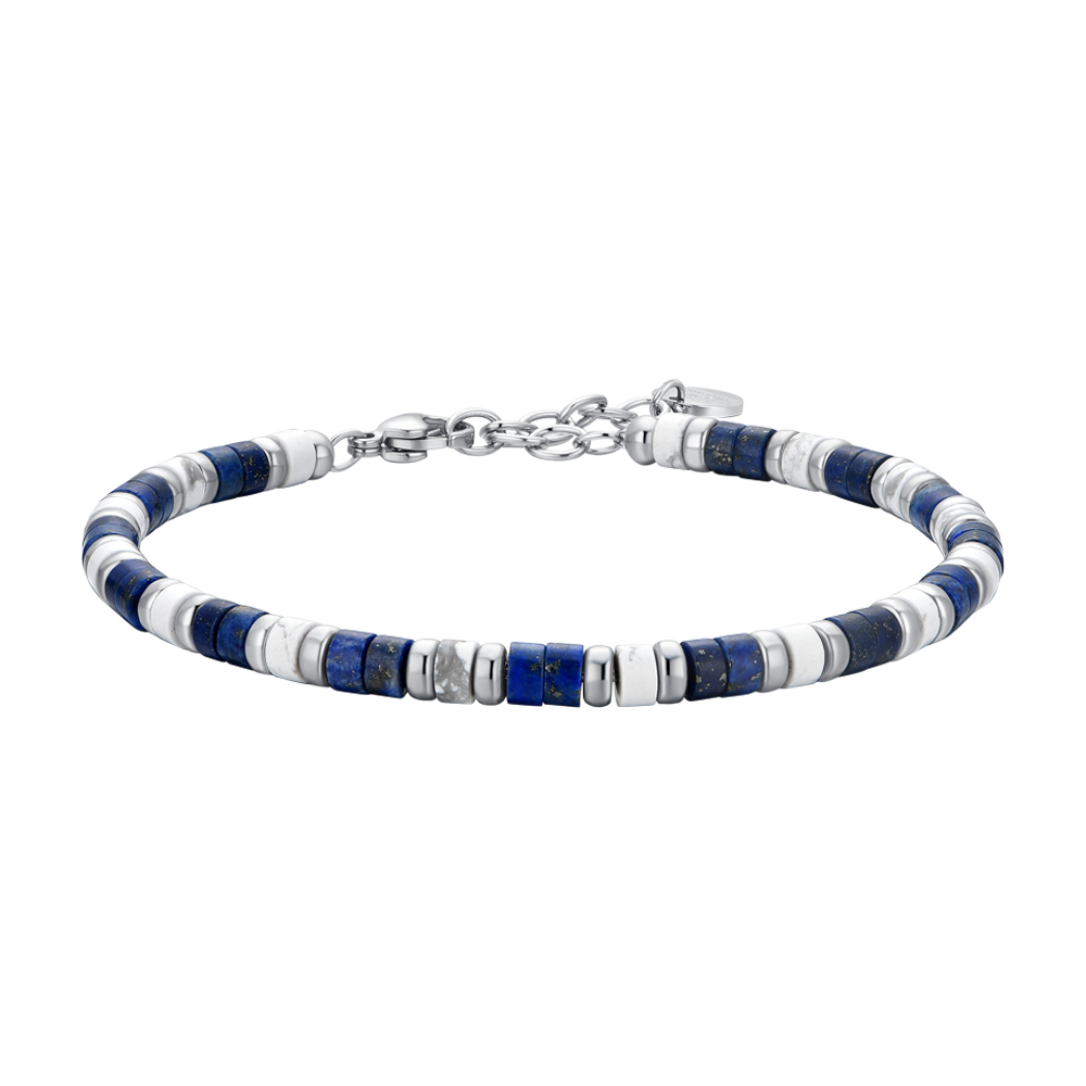 BRACCIALE UOMO IN ACCIAIO PIETRE LAPIS