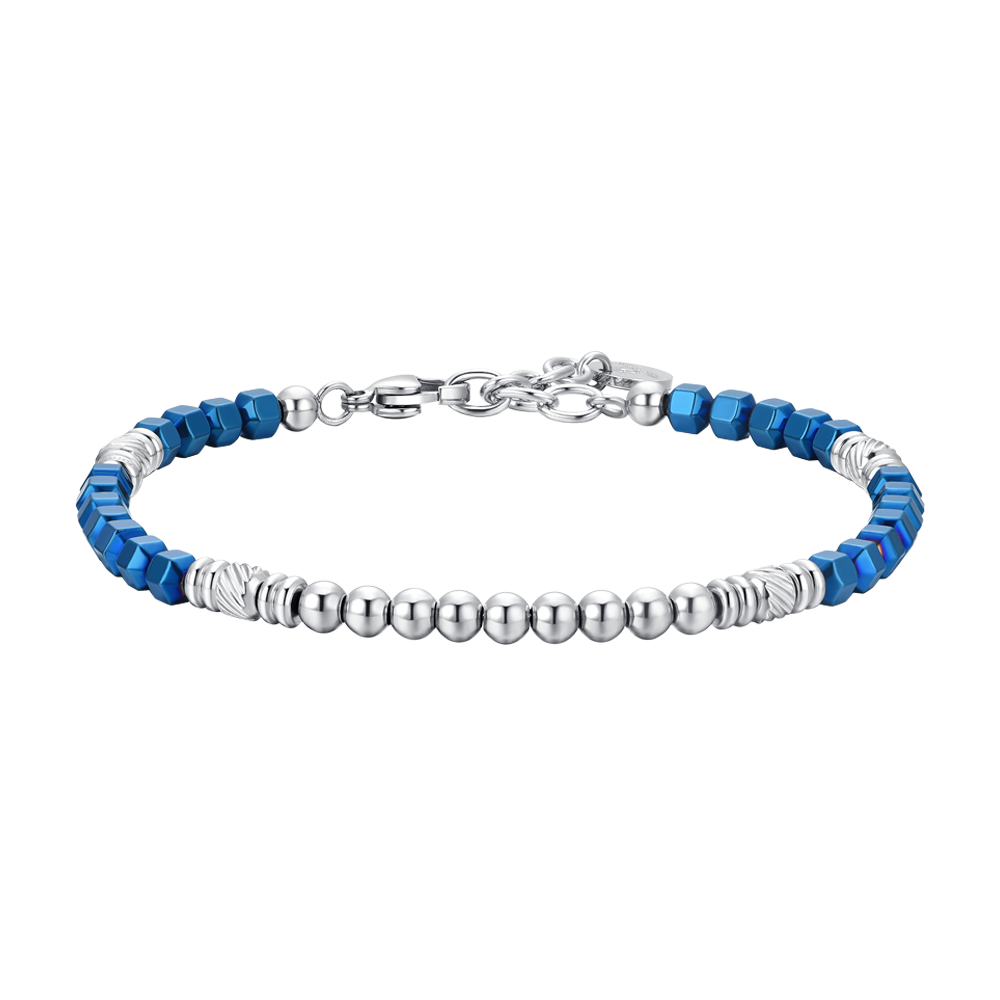 BRACCIALE UOMO IN ACCIAIO EMATIVE SILVER E BLU