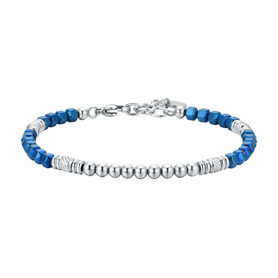 BRACCIALE UOMO IN ACCIAIO EMATIVE SILVER E BLU