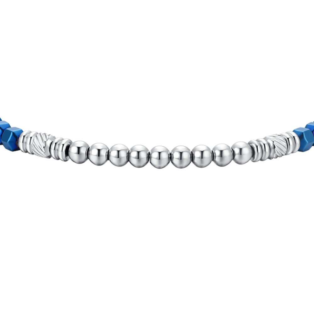 BRACCIALE UOMO IN ACCIAIO EMATIVE SILVER E BLU