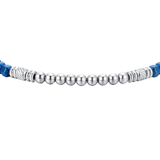 BRACCIALE UOMO IN ACCIAIO EMATIVE SILVER E BLU