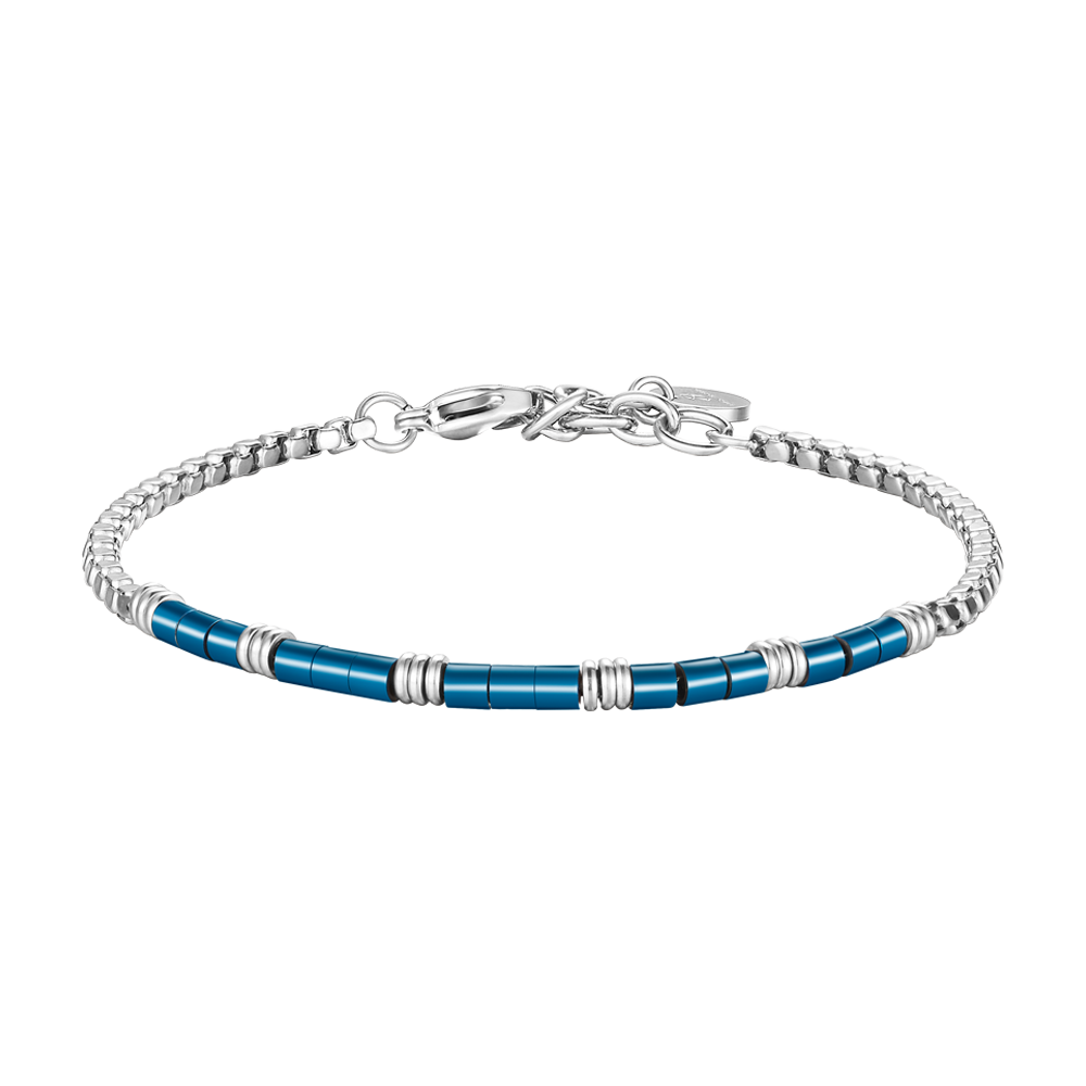 BRACCIALE UOMO IN ACCIAIO CON ELEMENTI IN ACCIAIO IP BLU