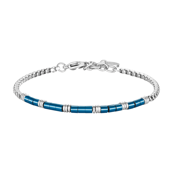 BRACCIALE UOMO IN ACCIAIO CON ELEMENTI IN ACCIAIO IP BLU