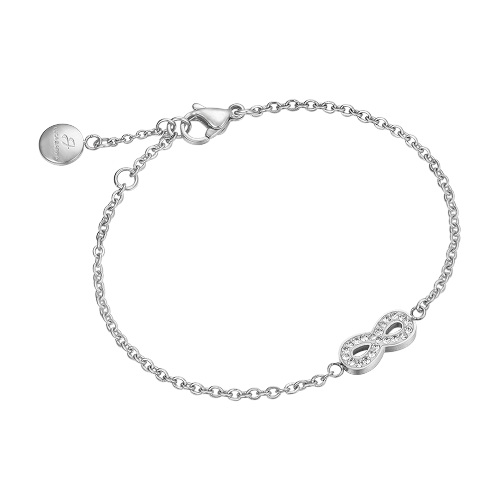 BRACCIALE DONNA IN ACCIAIO CON INFINITO E CRISTALLI