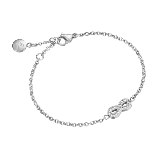 BRACCIALE DONNA IN ACCIAIO CON INFINITO E CRISTALLI