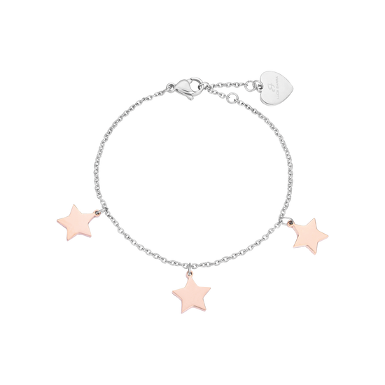 BRACCIALE IN ACCIAIO CON STELLE ROSE' Luca Barra