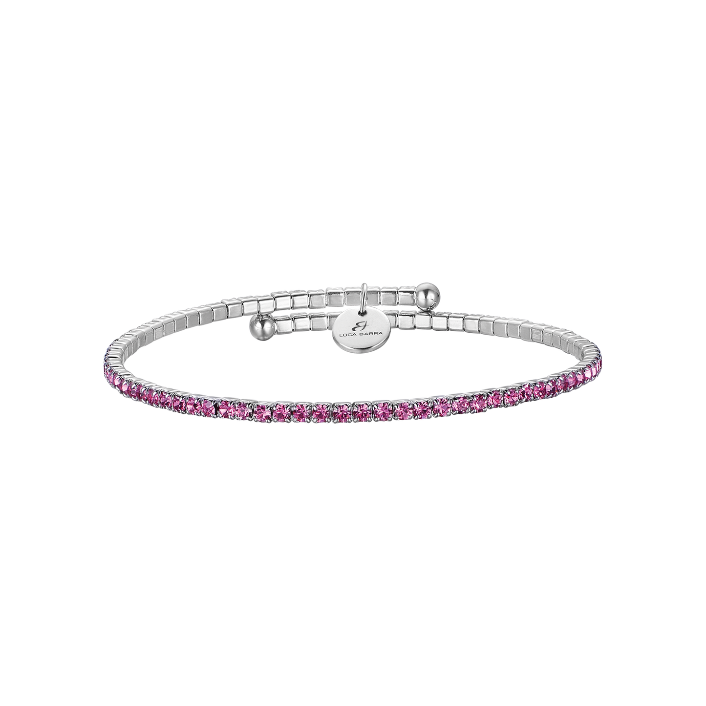 BRACCIALE IN METALLO CON CRISTALLI ROSA SCURO