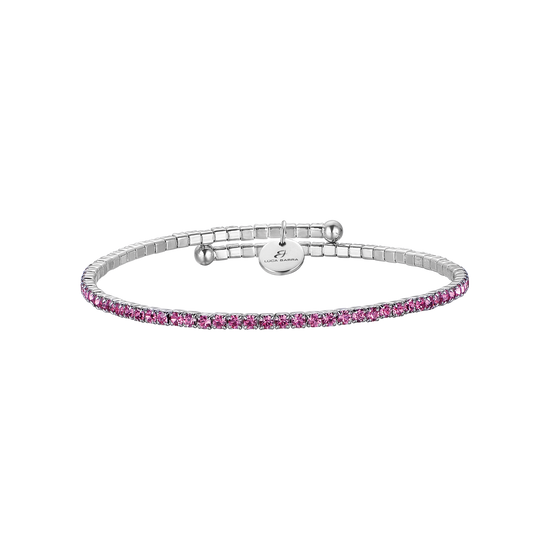 BRACCIALE IN METALLO CON CRISTALLI ROSA SCURO