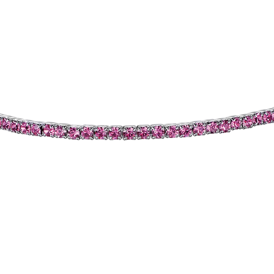 BRACCIALE IN METALLO CON CRISTALLI ROSA SCURO