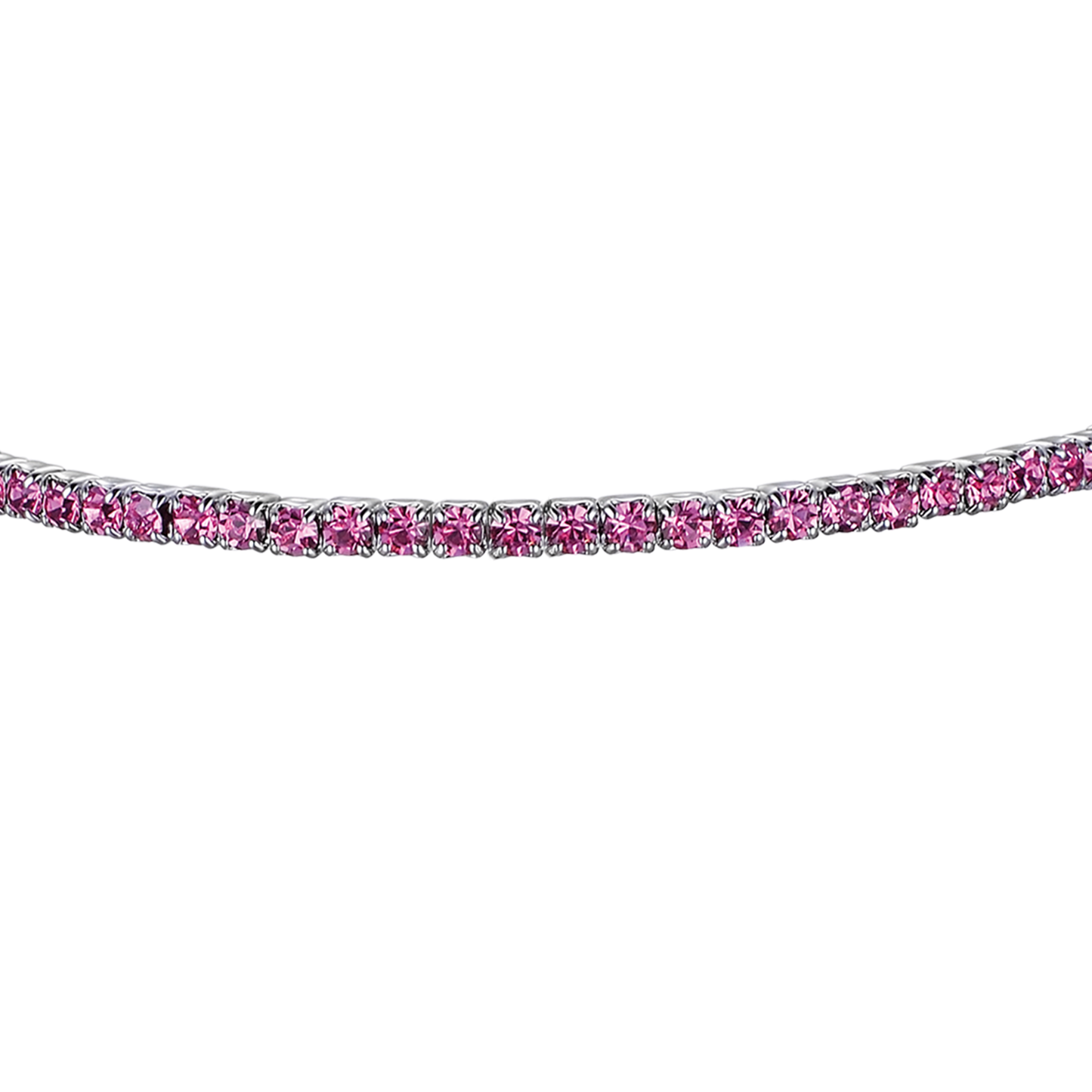 BRACCIALE IN METALLO CON CRISTALLI ROSA SCURO