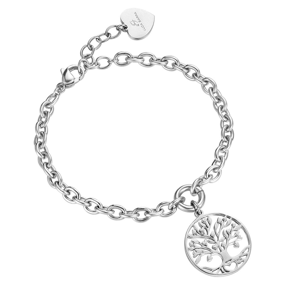 BRACCIALE DONNA IN ACCIAIO CON CIONDOLO ALBERO DELLA VITA