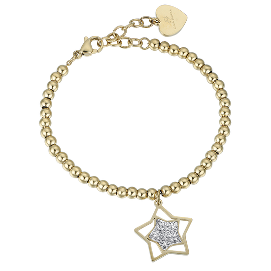 BRACCIALE DONNA IN ACCIAIO IP GOLD CON STELLA CON CRISTALLI BIANCHI