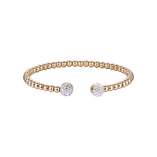 BRACCIALE IN ACCIAIO IP GOLD CON CRISTALLI BIANCHI