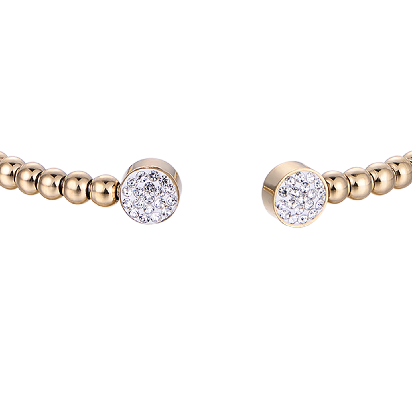 BRACCIALE IN ACCIAIO IP GOLD CON CRISTALLI BIANCHI