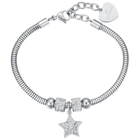 BRACCIALE DONNA IN ACCIAIO STELLA CON CRISTALLI BIANCHI