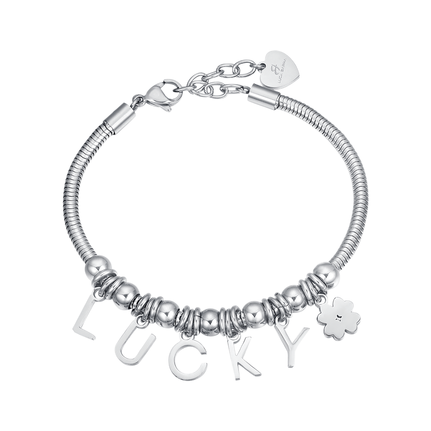 BRACCIALE IN ACCIAIO CON CHARMS LUCKY Luca Barra