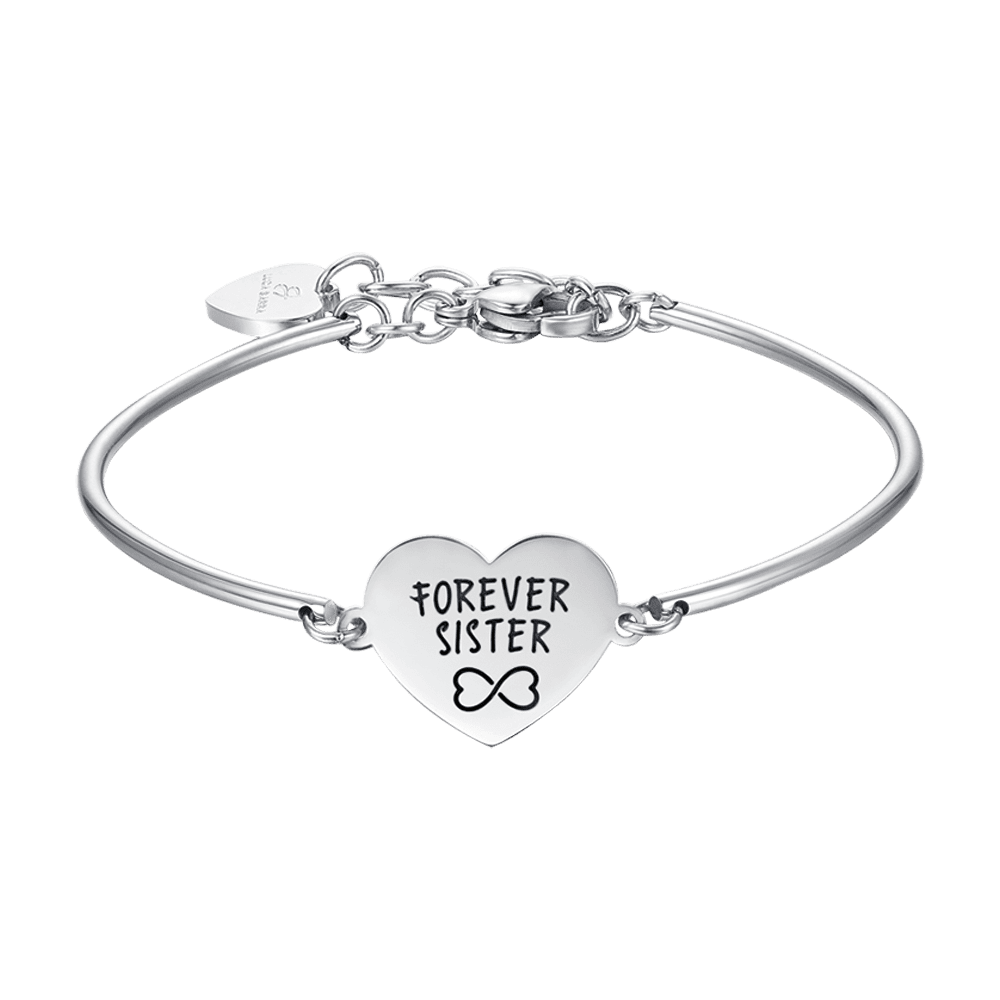 BRACCIALE DONNA IN ACCIAIO CON SCRITTA FOREVER SISTER