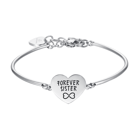 BRACCIALE DONNA IN ACCIAIO CON SCRITTA FOREVER SISTER