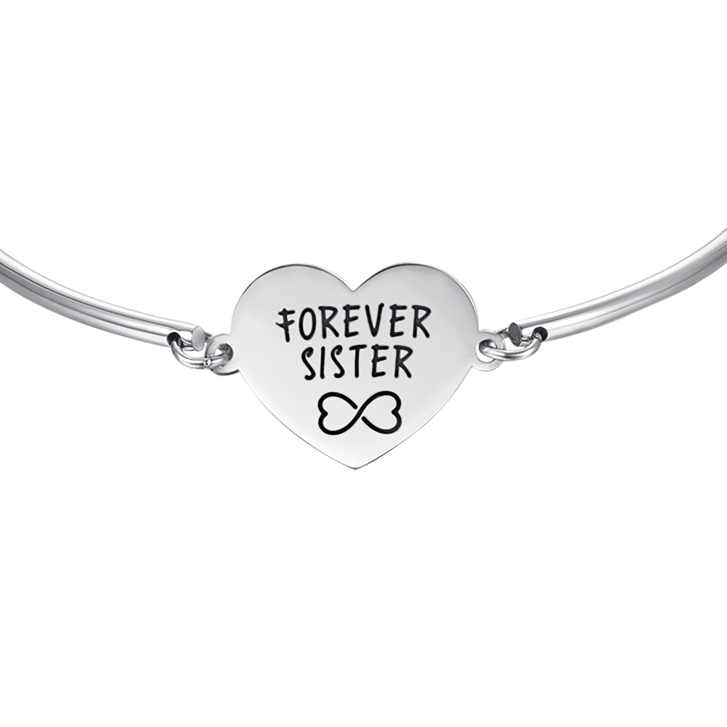 BRACCIALE DONNA IN ACCIAIO CON SCRITTA FOREVER SISTER