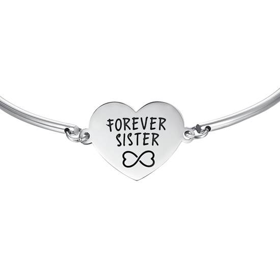 BRACCIALE DONNA IN ACCIAIO CON SCRITTA FOREVER SISTER