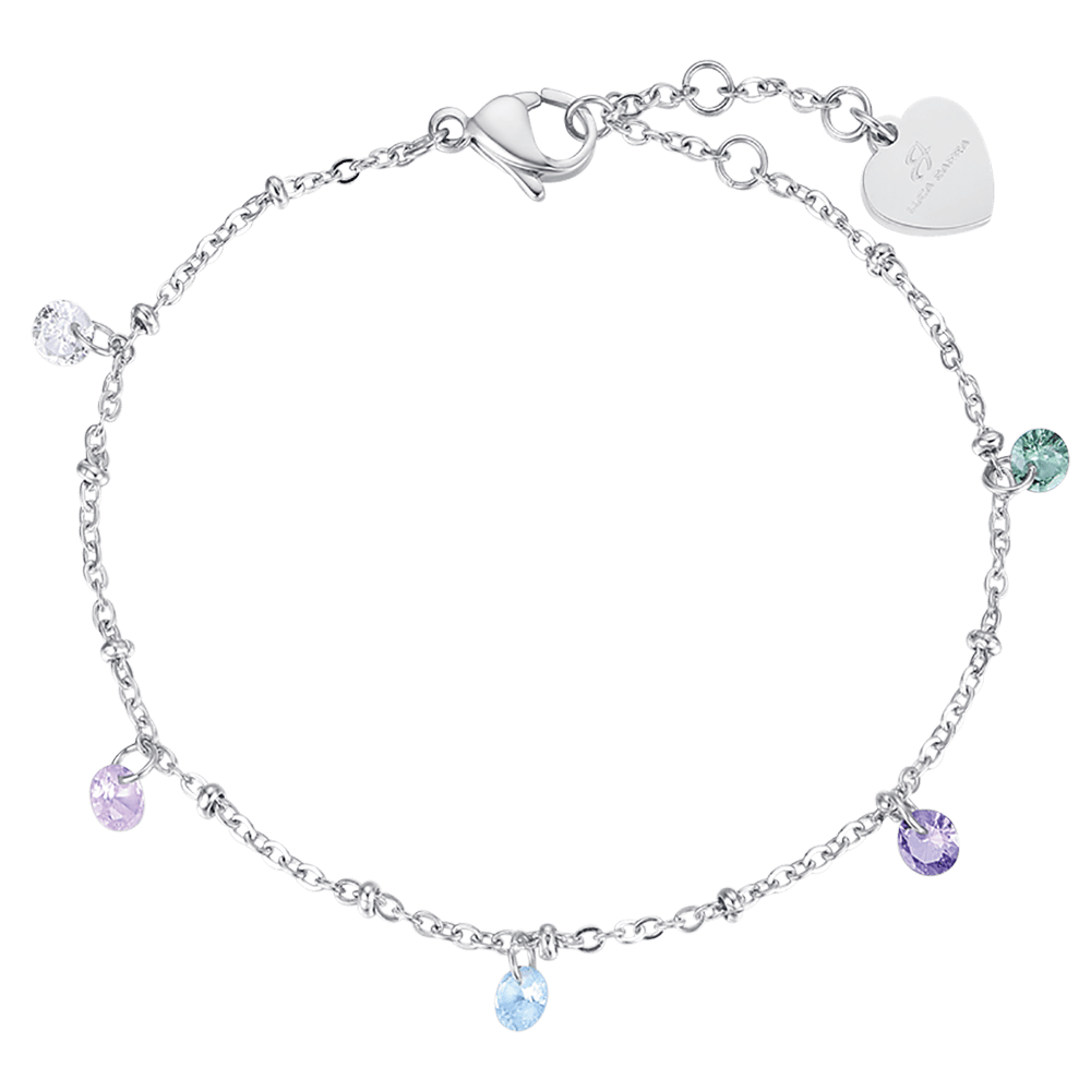 BRACCIALE DONNA IN ACCIAIO CON CRISTALLI MULTICOLOR