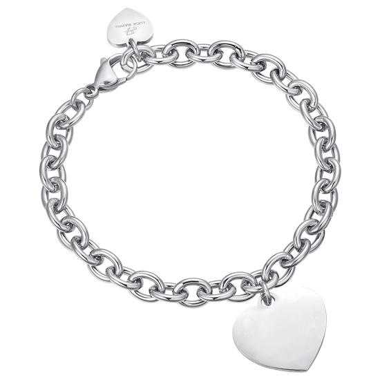 BRACCIALE DONNA PERSONALIZZATO IN ACCIAIO CON CUORE MAGLIA CATENA