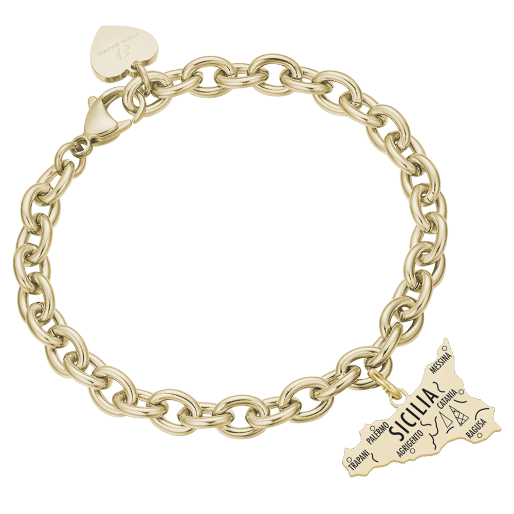 BRACCIALE DONNA IN ACCIAIO SICILIA DORATO