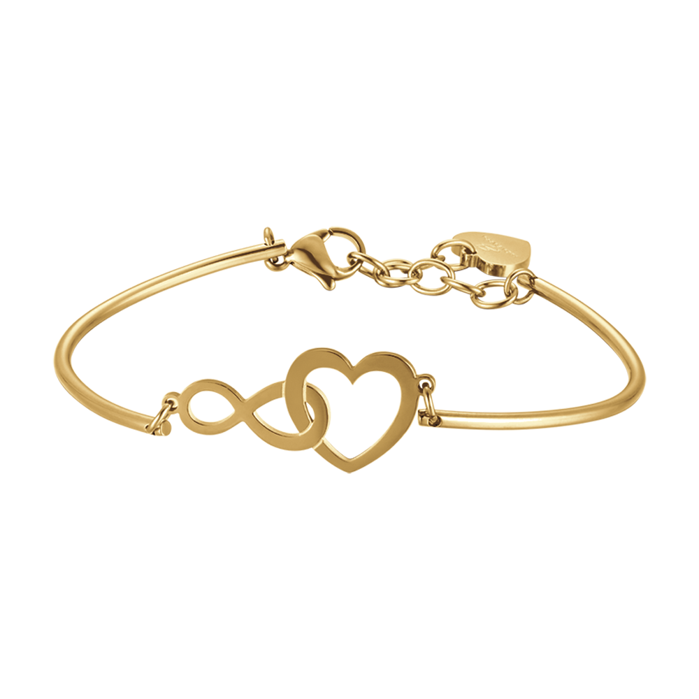 BRACCIALE DONNA IN ACCIAIO IP GOLD CON CUORE ED INFINITO Luca Barra