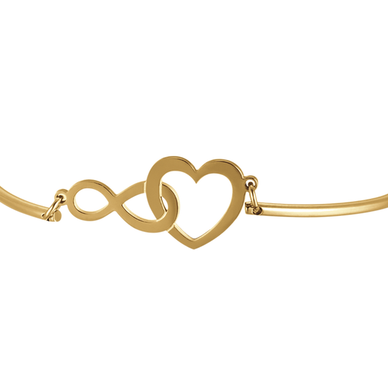 BRACCIALE DONNA IN ACCIAIO IP GOLD CON CUORE ED INFINITO Luca Barra