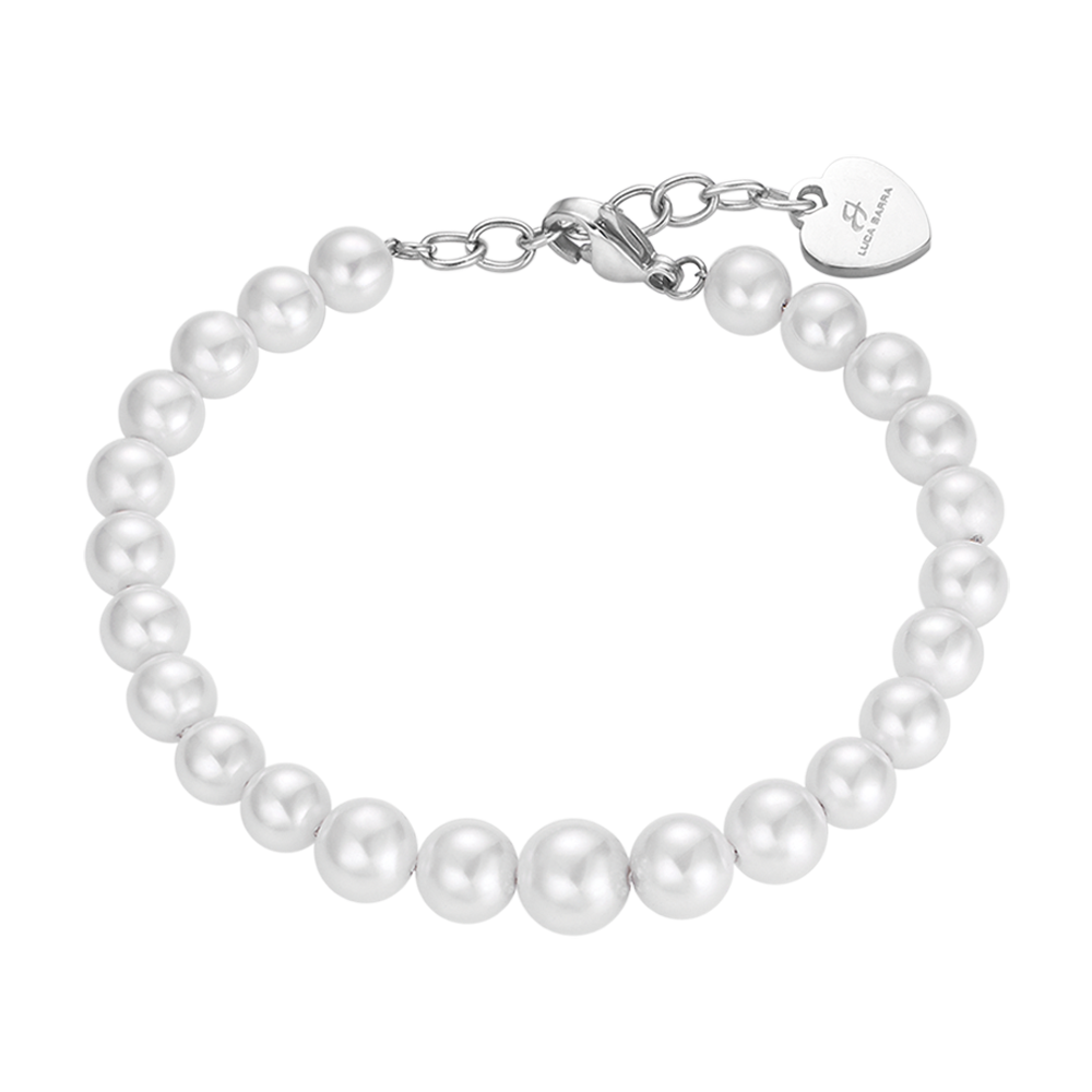 BRACCIALE DI PERLE BIANCHE DONNA Luca Barra