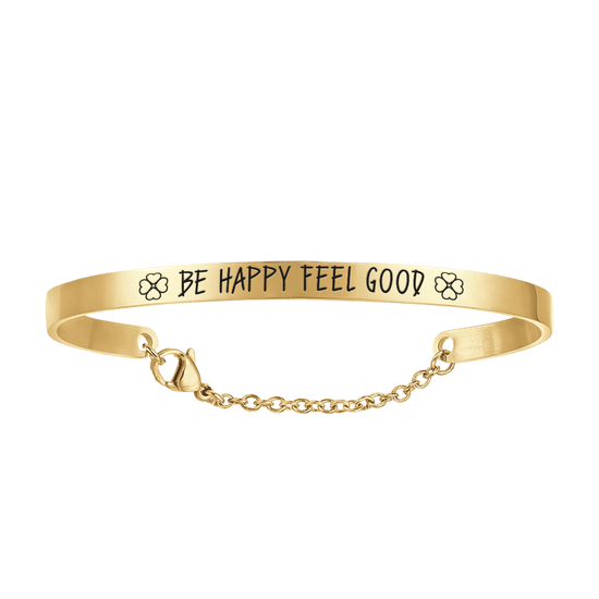 BRACCIALE DONNA IN ACCIAIO DORATO BE HAPPY FEEL GOOD