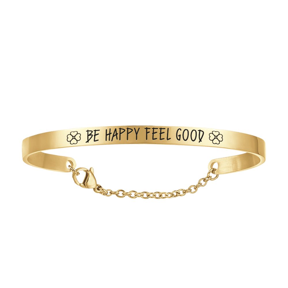 BRACCIALE DONNA IN ACCIAIO DORATO BE HAPPY FEEL GOOD