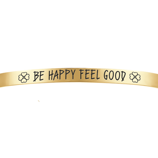 BRACCIALE DONNA IN ACCIAIO DORATO BE HAPPY FEEL GOOD