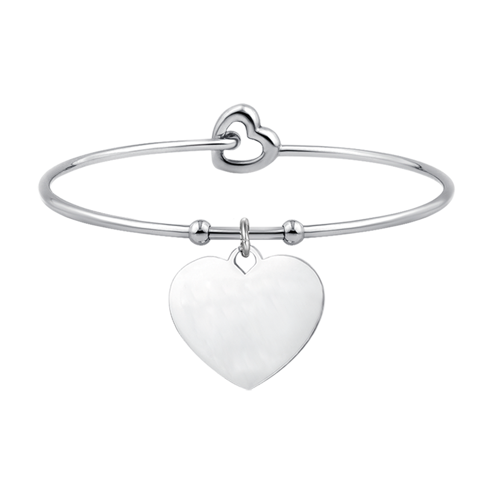 BRACCIALE DONNA PERSONALIZZATO IN ACCIAIO CON CUORE