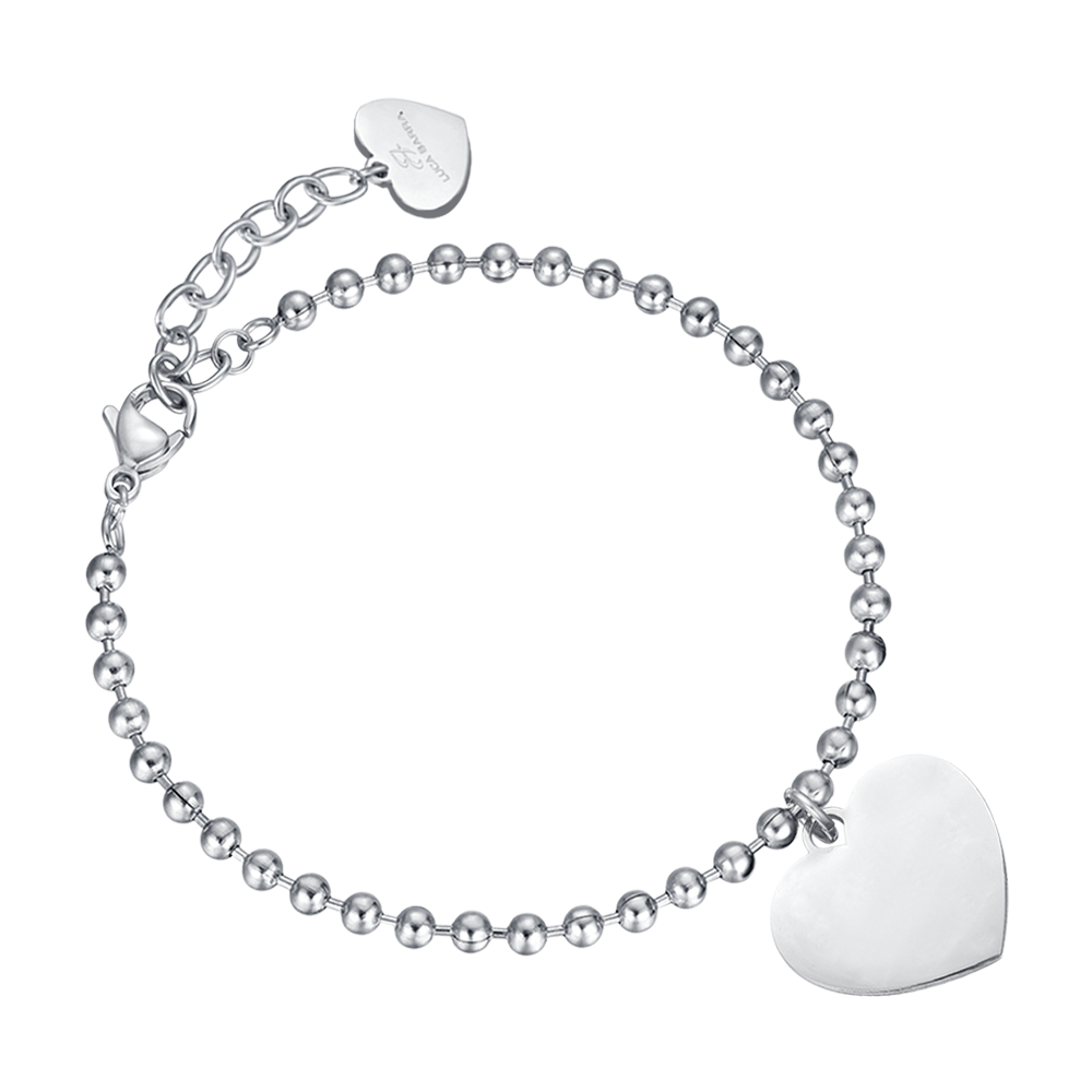 BRACCIALE DONNA PERSONALIZZATO IN ACCIAIO CON CUORI